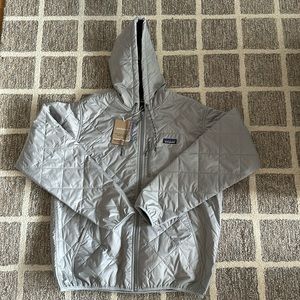 PATAGONIA Men’s Diamond Quilted Bomber Hoody Jacket - Salt Grey - BNWT
